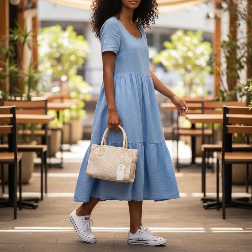 URBAN EXPRESSIONS Cream Basketweave KRISTIE CROSSBODY Purse